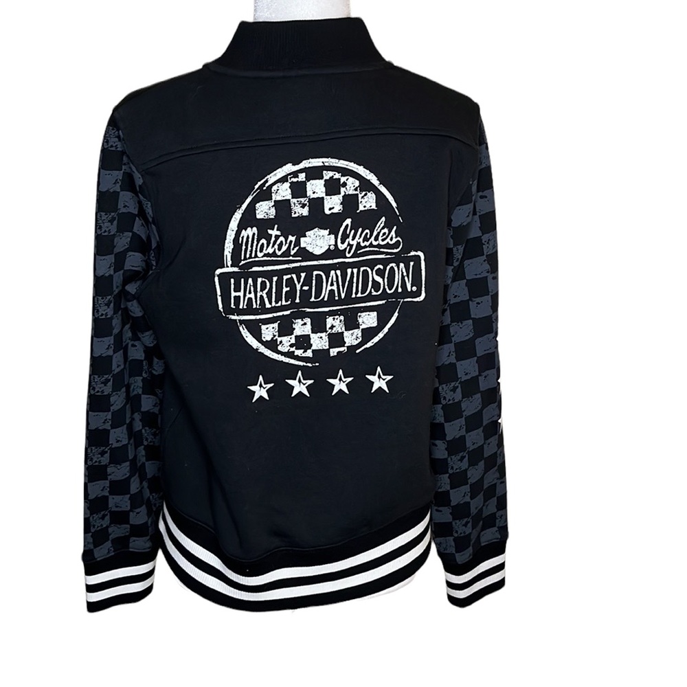 Harley Davidson varsity jacket checkered star